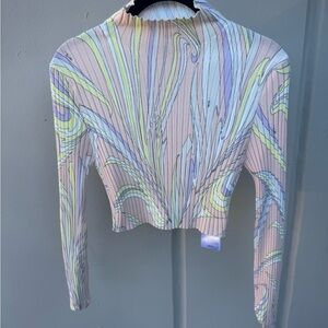 Pucci Long Sleeve crop Top size medium NWOT